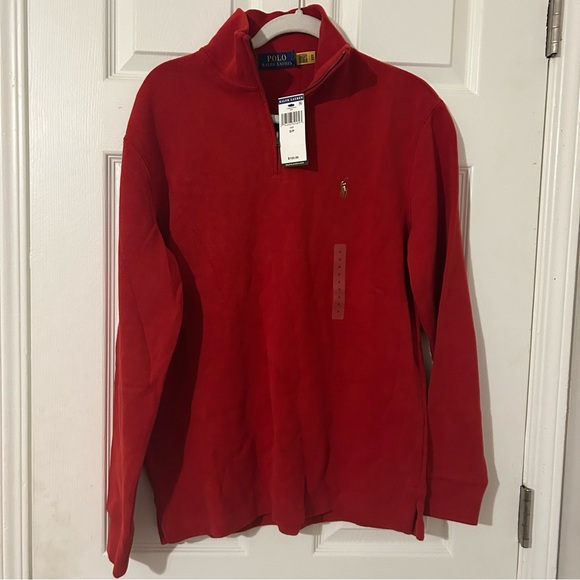 Ralph Lauren Other - Polo Ralph Lauren Men's Red Estate Rib Quarter Zip Pullover Fall Sweater, S
